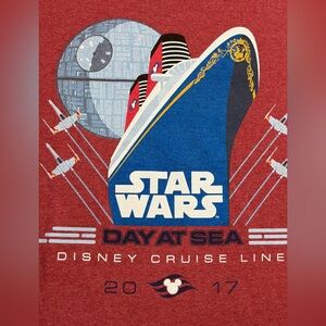 Star Wars Day At Sea 2017 Disney Cruise Line Mens 2XL Red T Shirt